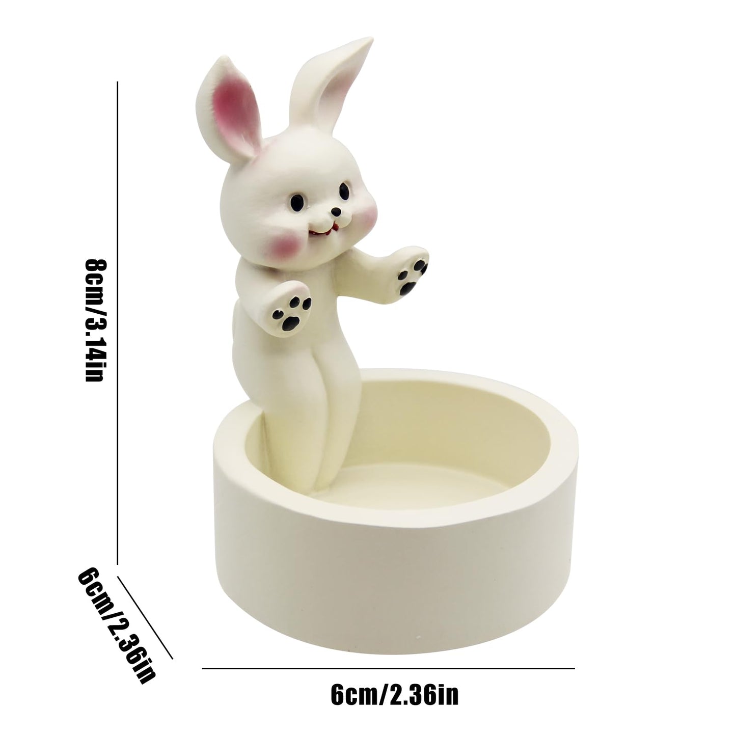 Cute Bunny Rabbit Warming Paws Candle Holder - Cute & Colorful Bunny Handmade Scented Candle Holder Home & Office Decor - Avenue Treasures