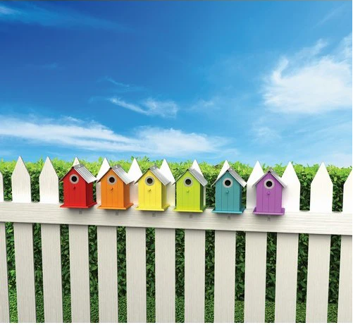 Tin Roof Wooden Outdoor Birdhouse - Cedar Wood & Metal - Home Garden Yard Bird House Decor - Avenue Treasures