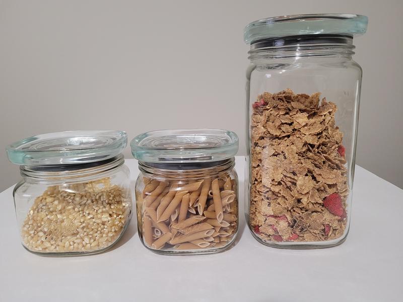 Ball Glass Storage Latch Jars 3-Pack Airtight Seal Lids Stackable Kitchen Pantry - Avenue Treasures