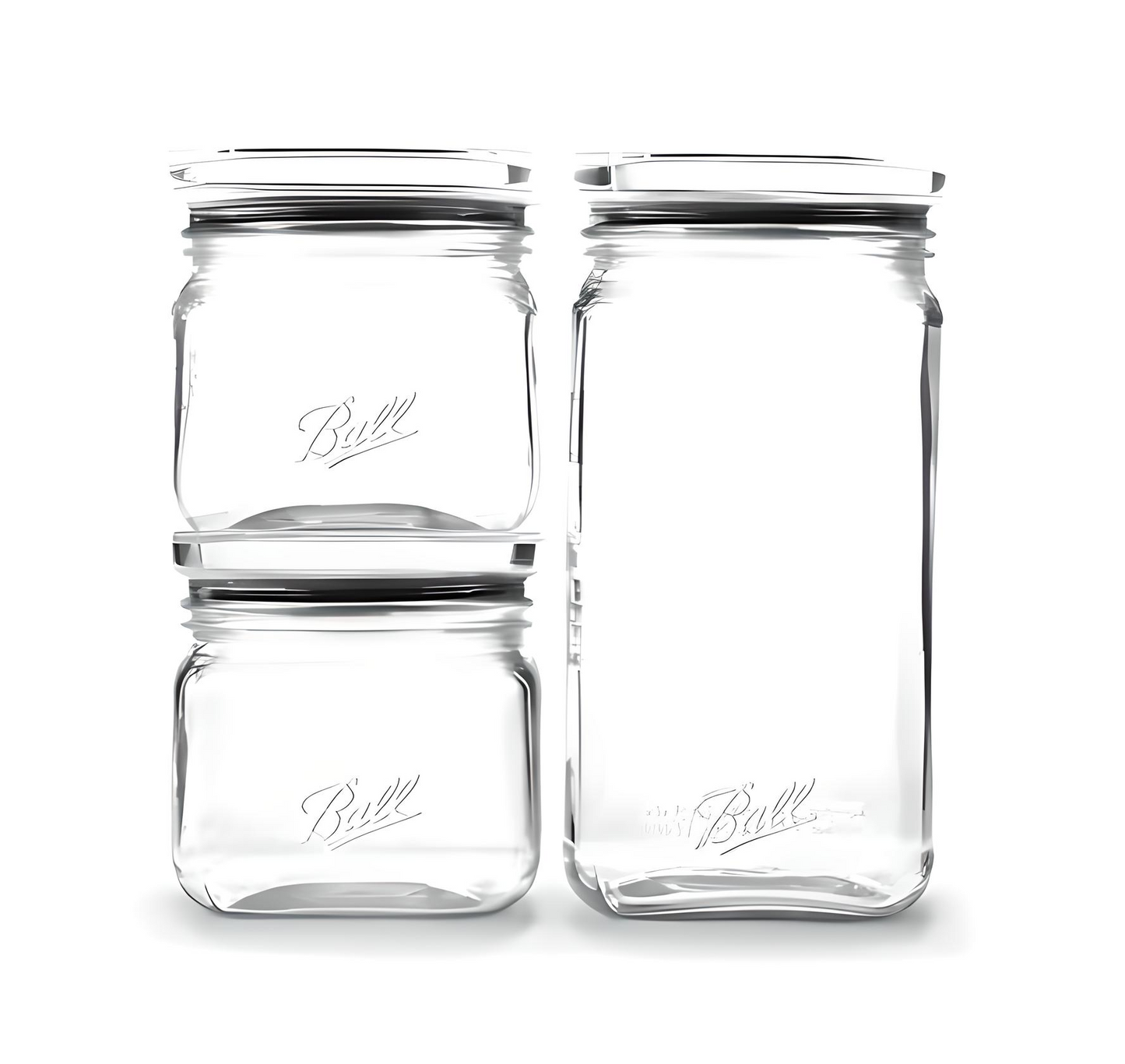 Ball Glass Storage Latch Jars 3-Pack Airtight Seal Lids Stackable Kitchen Pantry - Avenue Treasures