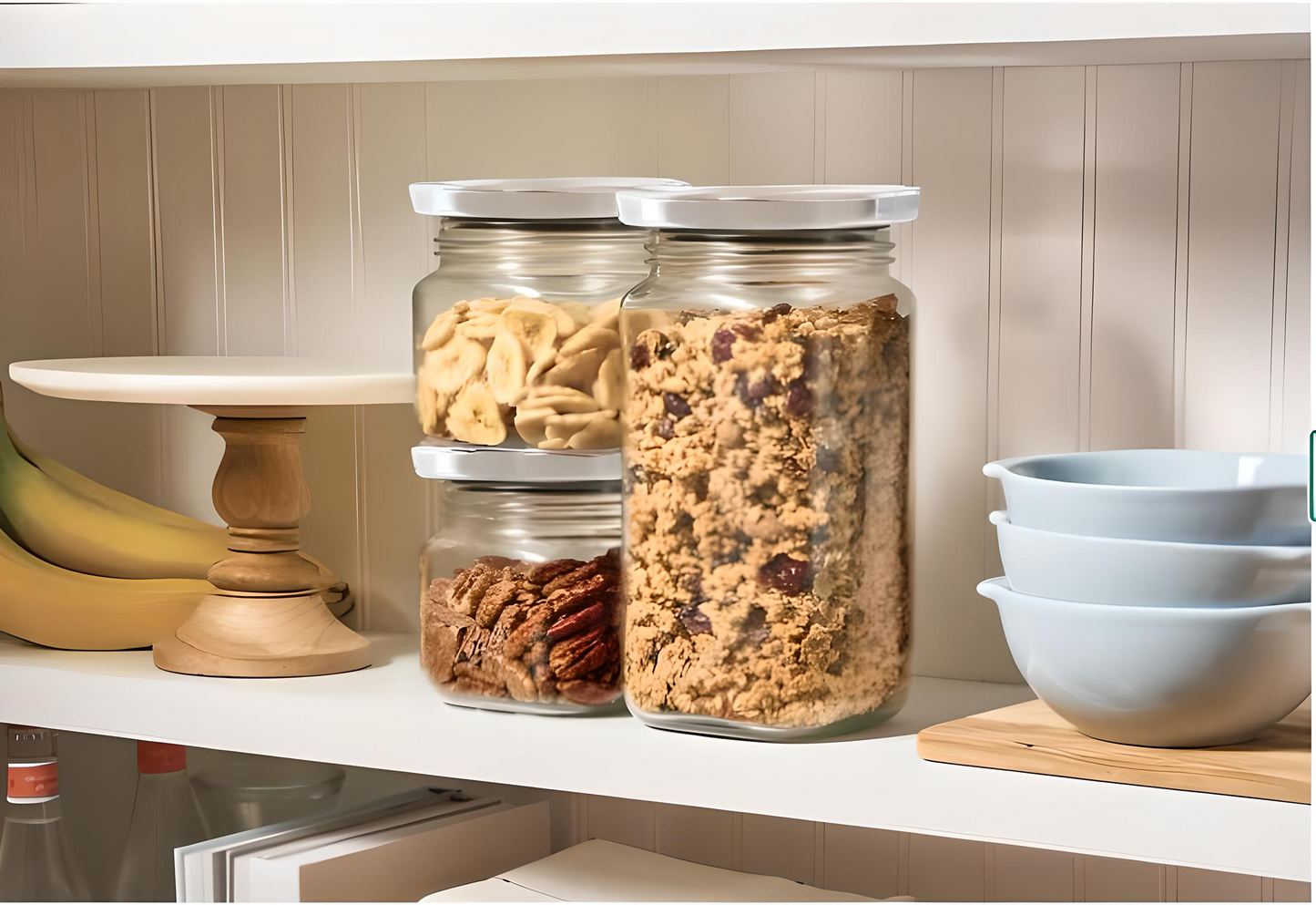 Ball Glass Storage Latch Jars 3-Pack Airtight Seal Lids Stackable Kitchen Pantry - Avenue Treasures