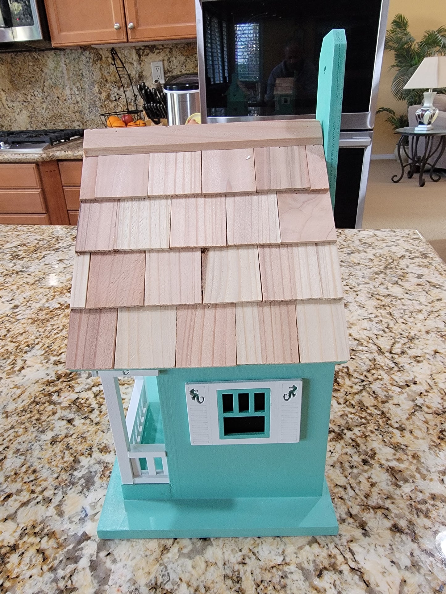 Modern Home Outdoor Wooden Birdhouse - Country Colonial Cottage Home with Porch - Avenue Treasures