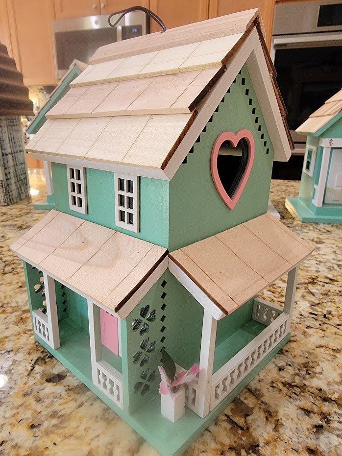 Elegant Colorful Birdhouses, Uniquely Designed by Artisans Cottage Style Bird Houses - Avenue Treasures