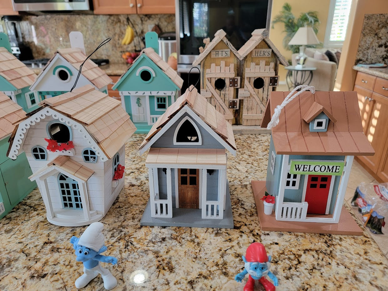 Elegant Colorful Birdhouses, Uniquely Designed by Artisans Cottage Style Bird Houses - Avenue Treasures