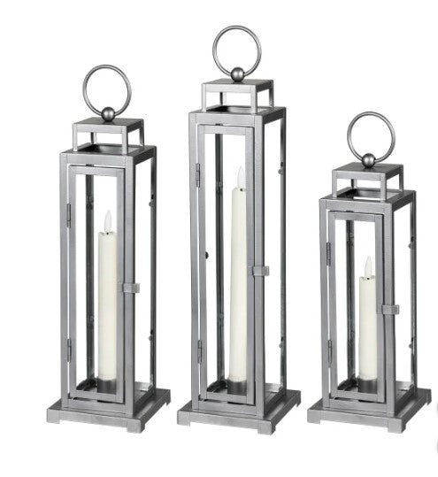 Tower Lantern, LED Tapered Candles with Remote, Set of 3. - Avenue Treasures