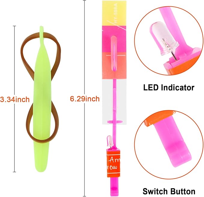 Fairy Copter High Flying LED Light Slingshot Helicopter Toy: Party Fun Gift Elastic Slingshot Flying Copters Birthdays Summer Day Party Favors Outdoor Game for Kids - Avenue Treasures