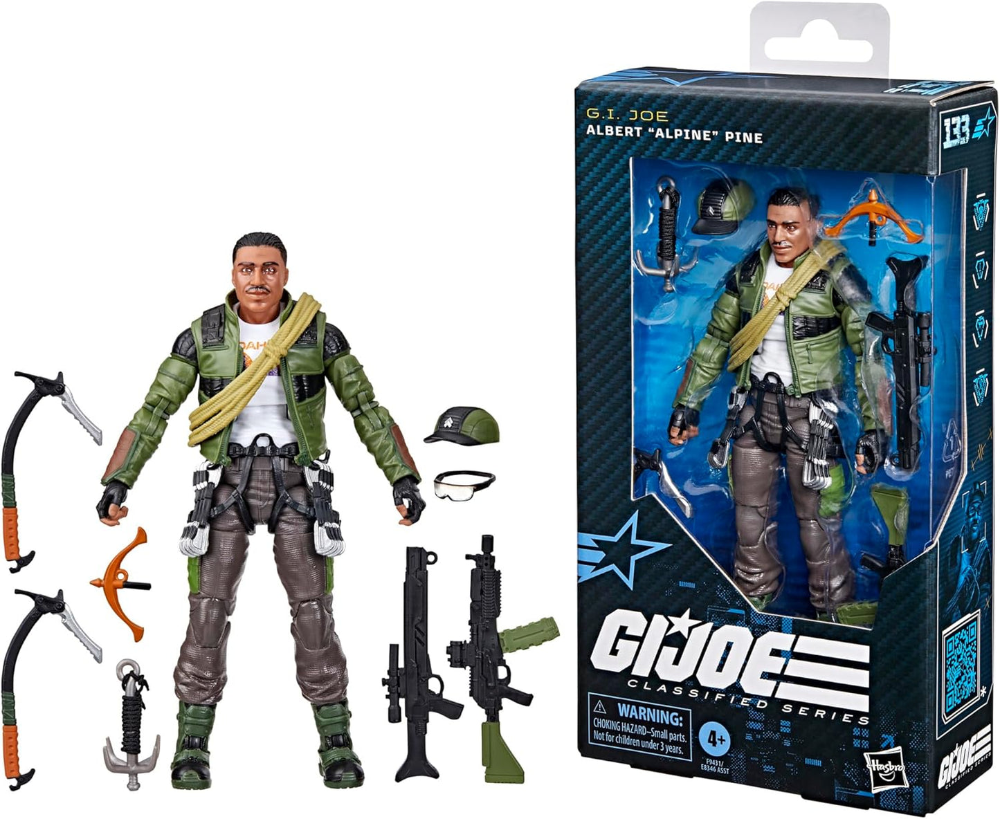 G.I. Joe Classified Series #133 (Retro Card Back) Albert "Alpine" Pine, Collectible 6 Inch Action Figure Toy with 9 Accessories - Avenue Treasures
