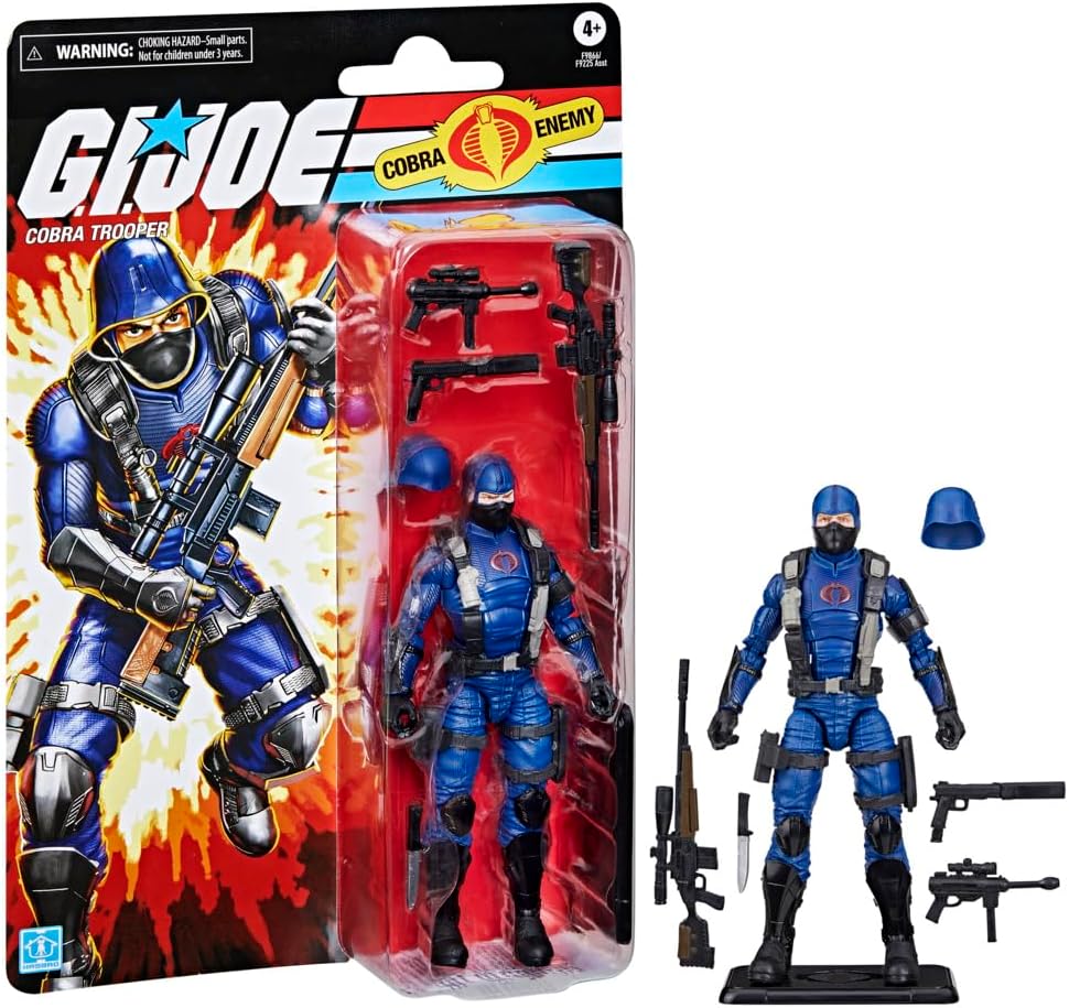 G.I. Joe Classified Series (Retro Card Back) Cobra Trooper, Collectible 6 Inch Action Figure Toy with 9 Accessories - Avenue Treasures