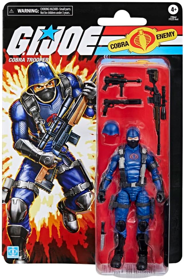 G.I. Joe Classified Series (Retro Card Back) Cobra Trooper, Collectible 6 Inch Action Figure Toy with 9 Accessories - Avenue Treasures
