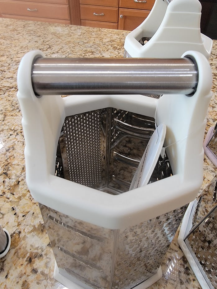 Phantom Chef 6-sided Professional Food & Cheese Grater - Stainless Steel, XL Size, 6 sides, Dishwasher Safe - Perfect Box Grater for cheese, vegetables, potato, squash, zucchini, carrots, lemons and cucumbers - Avenue Treasures