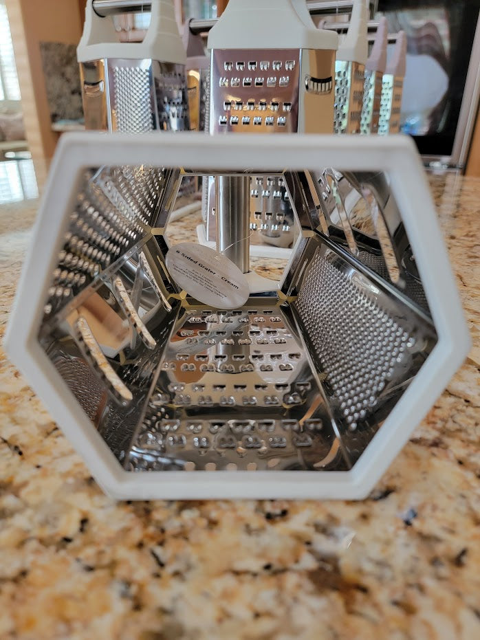 Phantom Chef 6-sided Professional Food & Cheese Grater - Stainless Steel, XL Size, 6 sides, Dishwasher Safe - Perfect Box Grater for cheese, vegetables, potato, squash, zucchini, carrots, lemons and cucumbers - Avenue Treasures