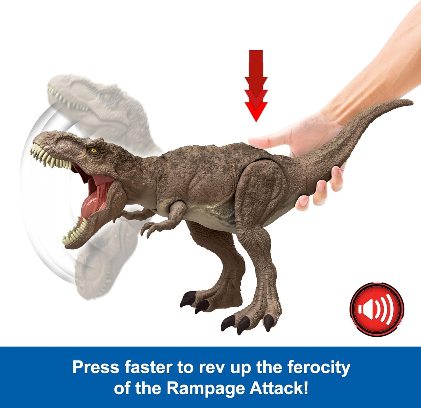 Jurassic World Chaos Theory All-Out Attack Tyrannosaurus Rex Dinosaur Action Figure Toy: T. rex with Rampage Attack, Chomp & Roar & Evolved Spikes, Digital Play, by Mattel. - Avenue Treasures