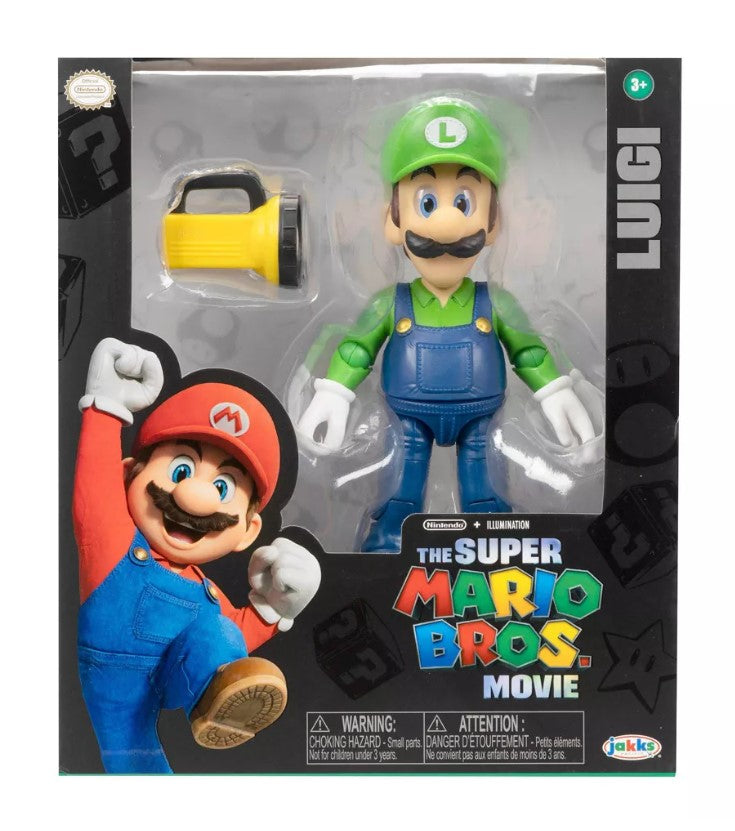 Nintendo The Super Mario Bros. Movie Luigi Figure with Flashlight Accessory - Avenue Treasures
