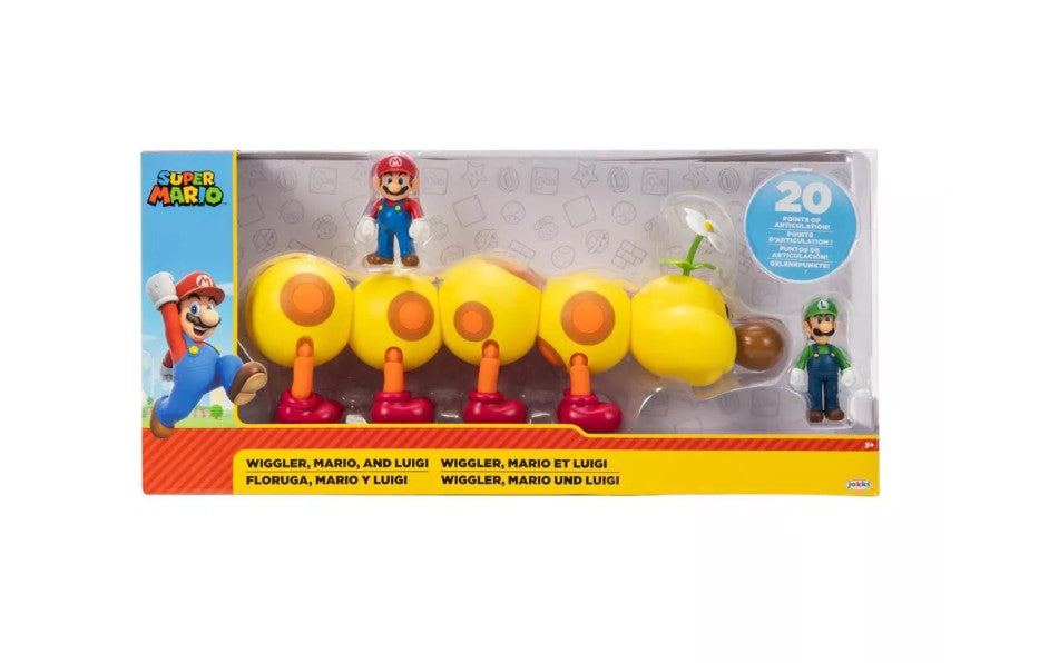 Nintendo Super Mario Wiggler, Mario, & Luigi Action Figure Set - 3pk - Avenue Treasures