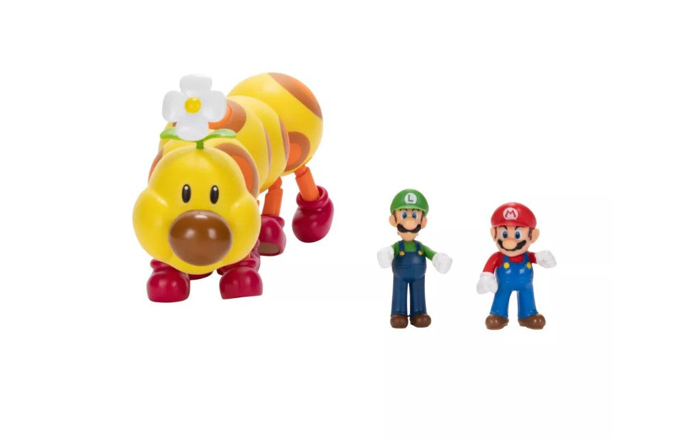 Nintendo Super Mario Wiggler, Mario, & Luigi Action Figure Set - 3pk - Avenue Treasures