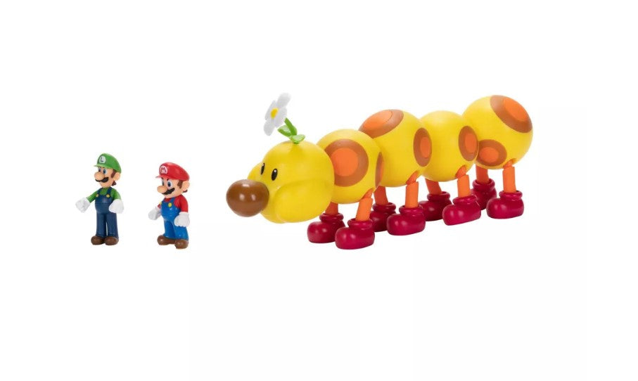 Nintendo Super Mario Wiggler, Mario, & Luigi Action Figure Set - 3pk - Avenue Treasures