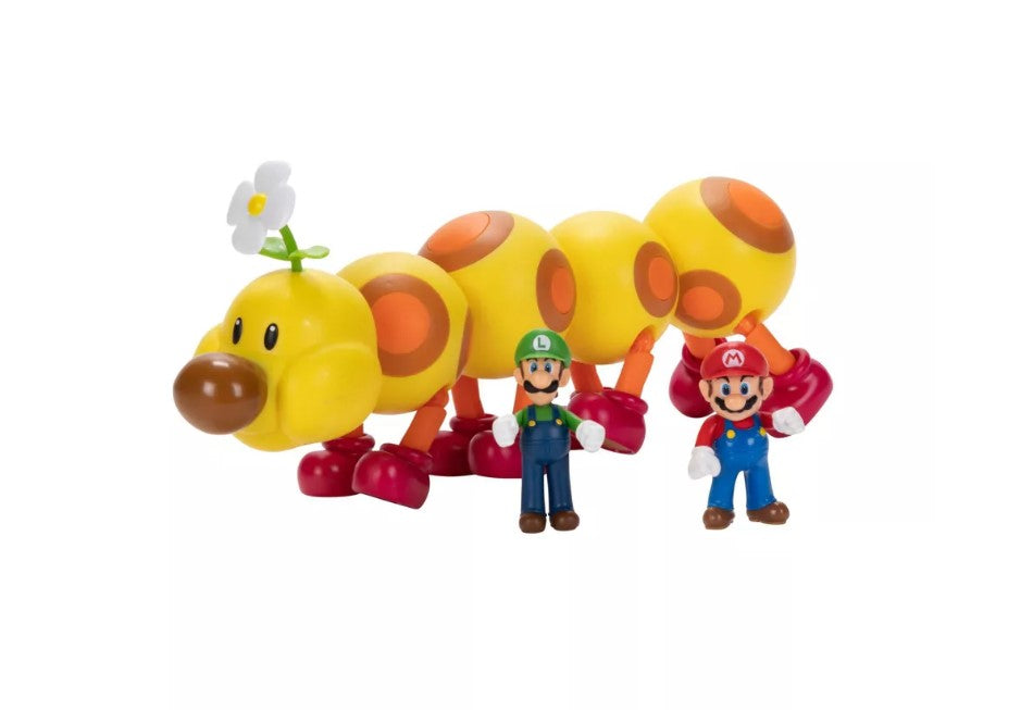 Nintendo Super Mario Wiggler, Mario, & Luigi Action Figure Set - 3pk - Avenue Treasures