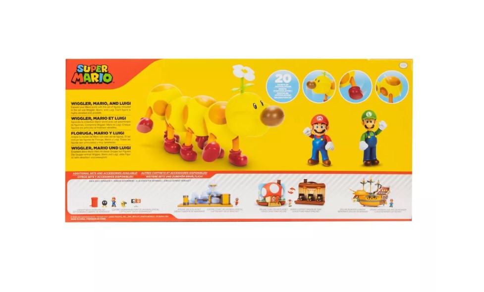 Nintendo Super Mario Wiggler, Mario, & Luigi Action Figure Set - 3pk - Avenue Treasures