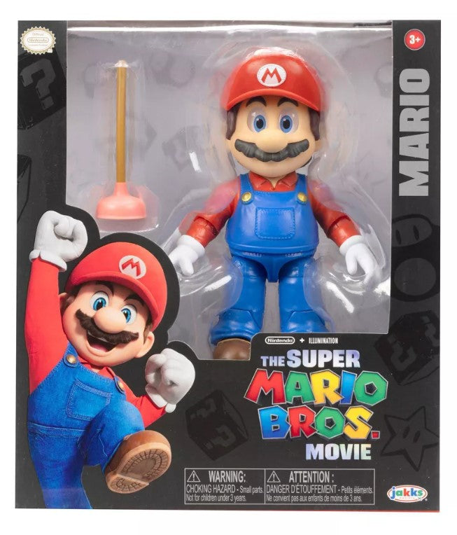 Nintendo The Super Mario Bros. Movie Mario Figure with Plunger Accessory - Avenue Treasures