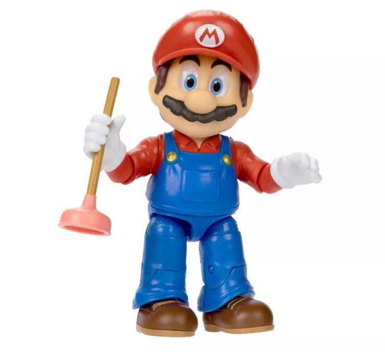 Nintendo The Super Mario Bros. Movie Mario Figure with Plunger Accessory - Avenue Treasures