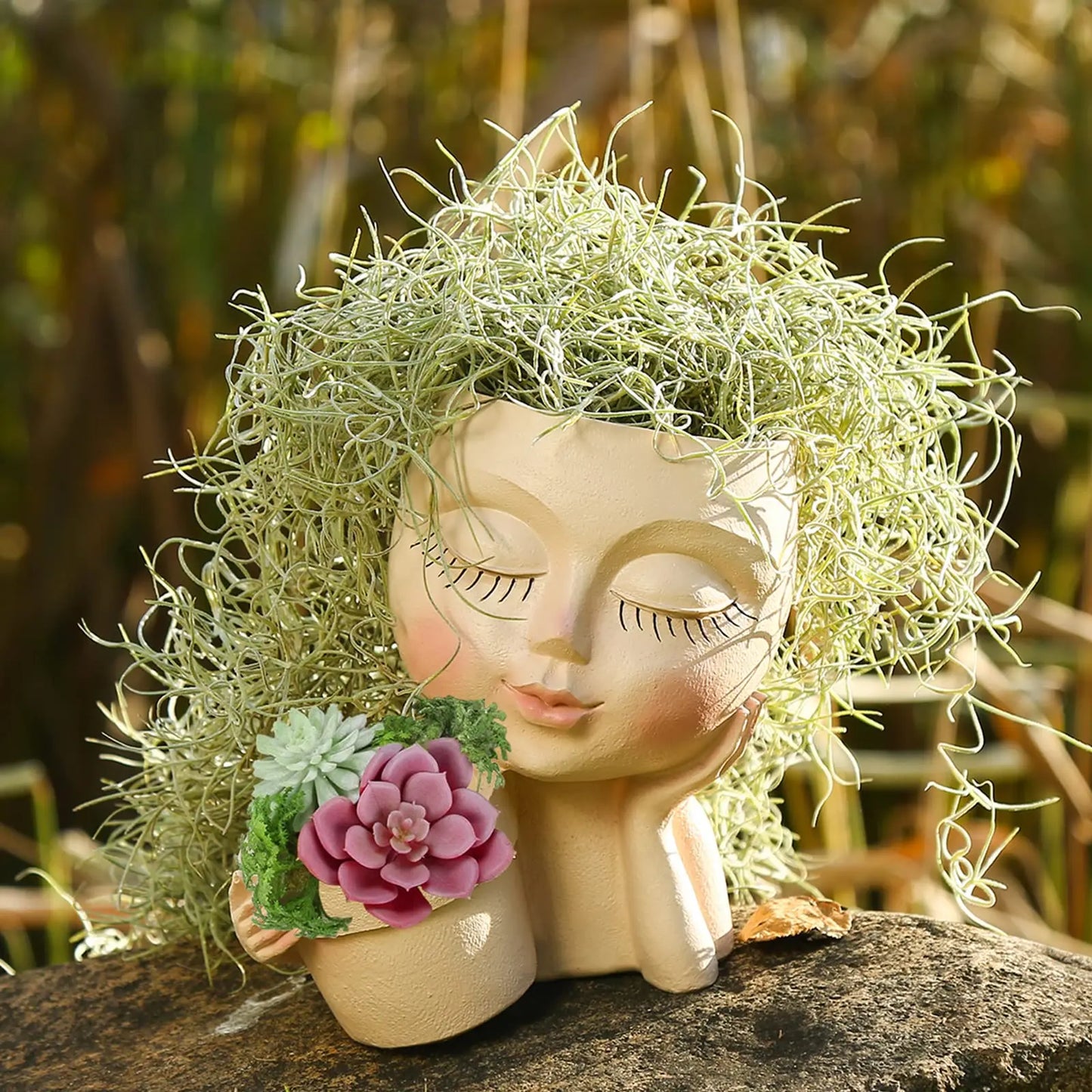 Cute Lady Face Head Planter - Avenue Treasures