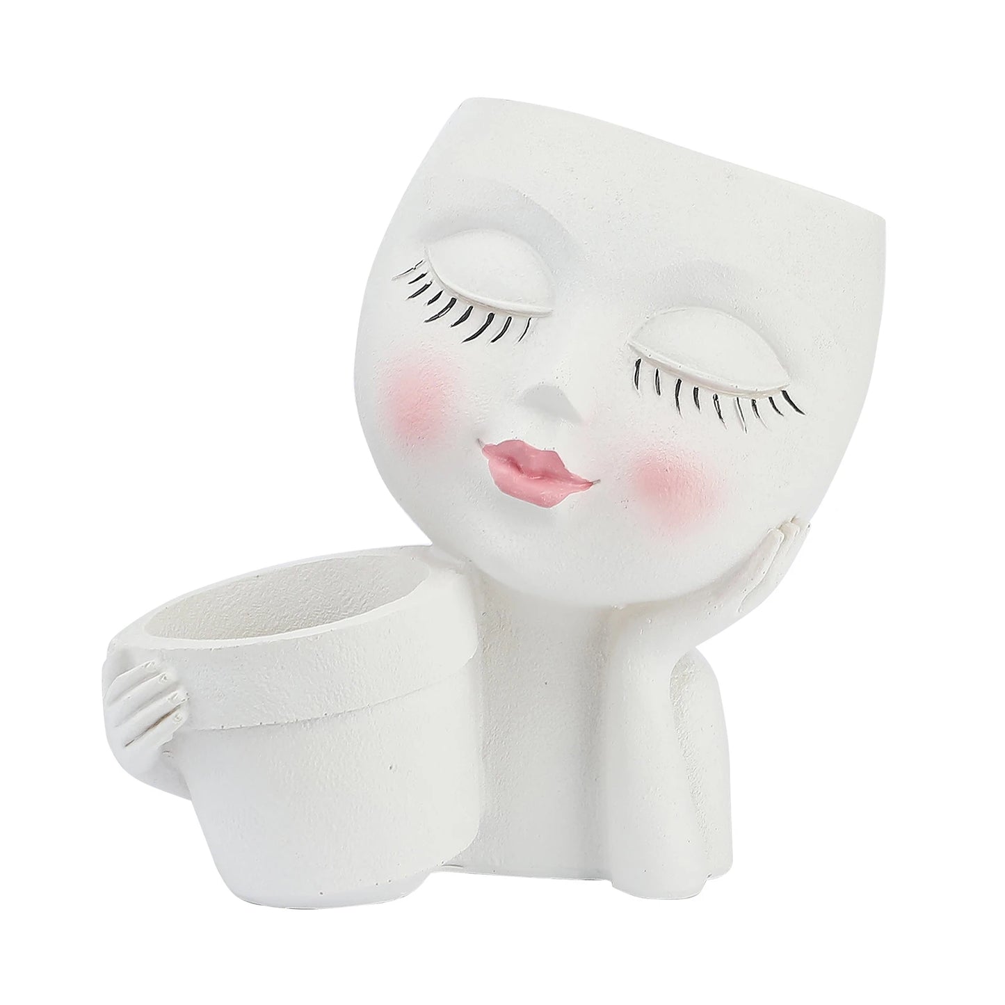 Cute Lady Face Head Planter - Avenue Treasures