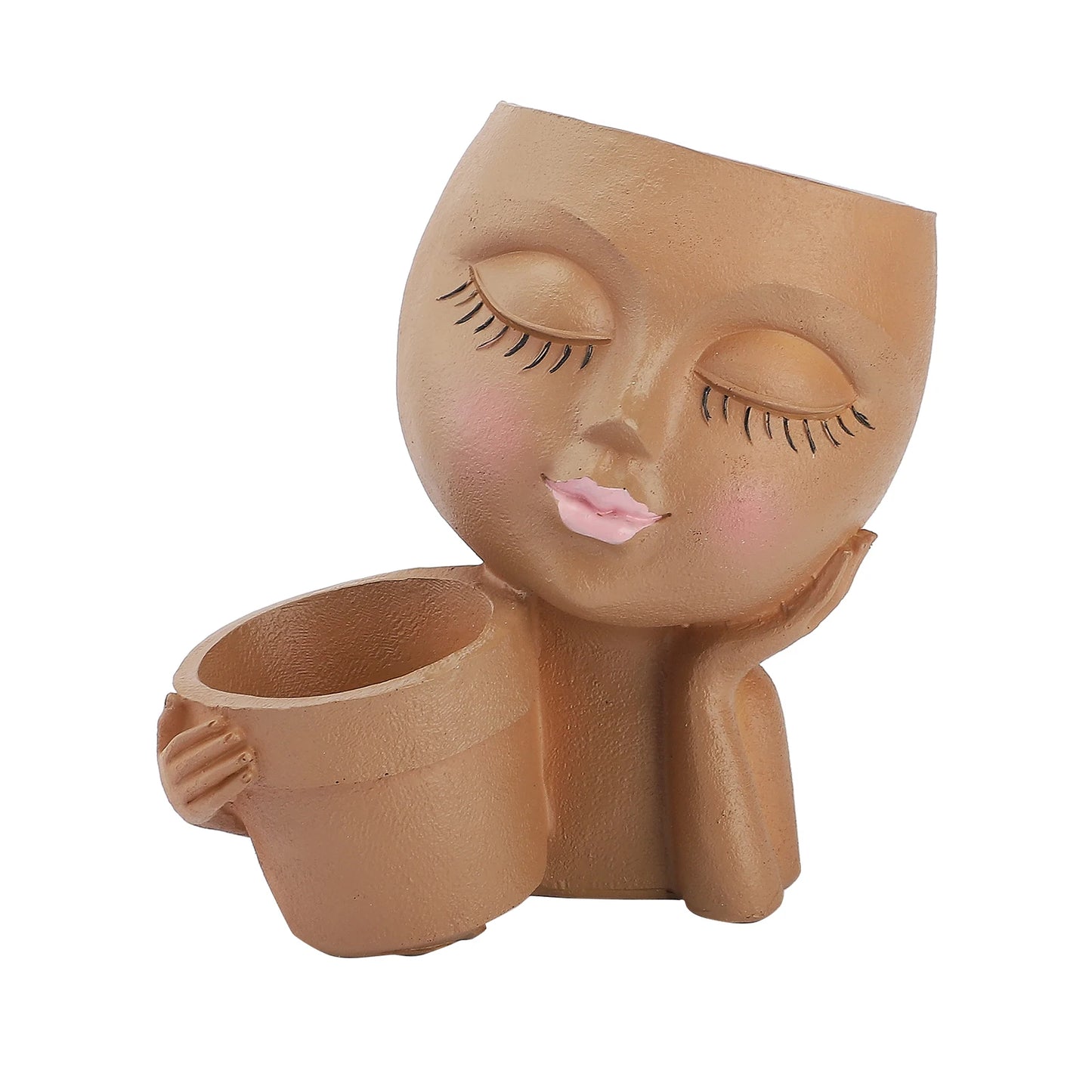 Cute Lady Face Head Planter - Avenue Treasures