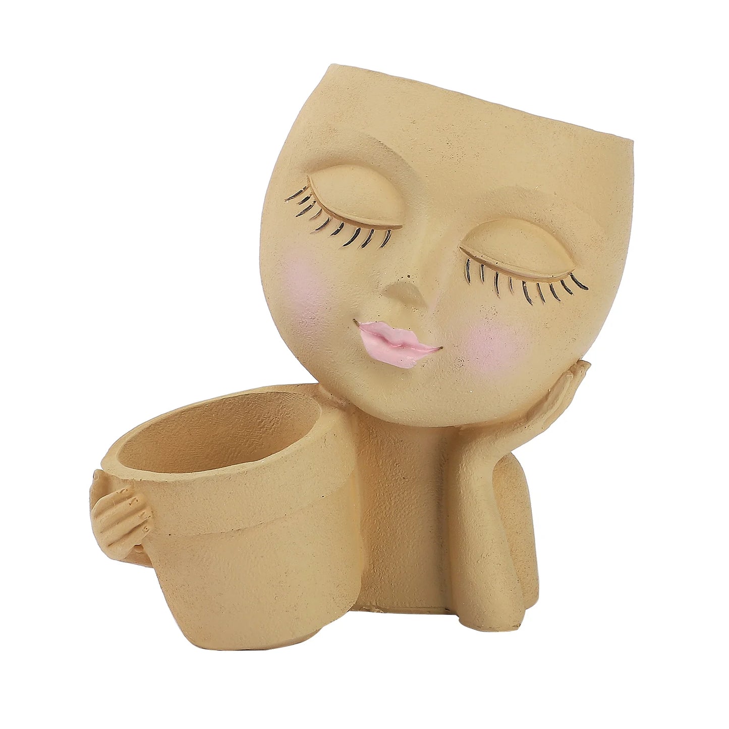 Cute Lady Face Head Planter - Avenue Treasures