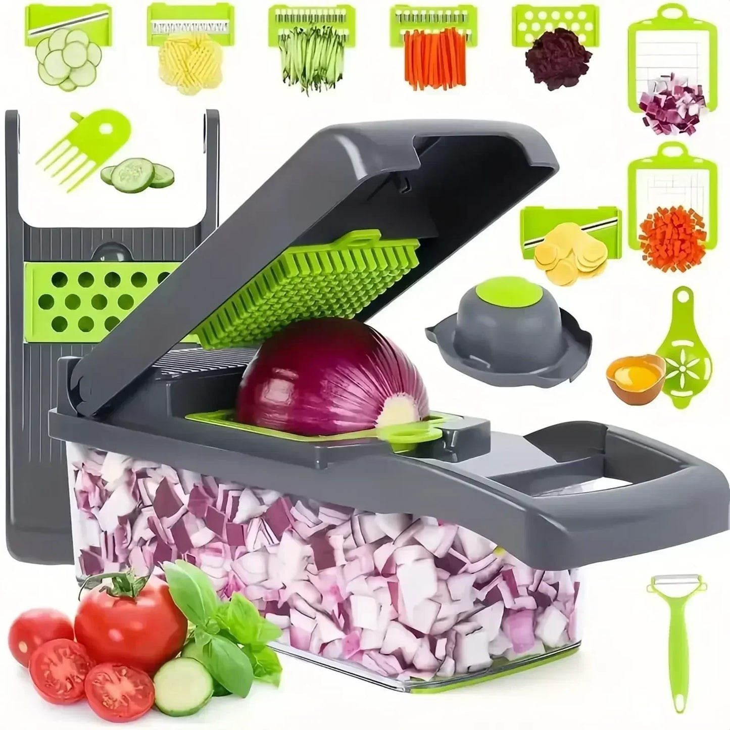 Magic Vegetable Chopper - Multifunctional Handle Food Grate. Chopper Kitchen Vegetable Slicer Dicer Cut - Avenue Treasures