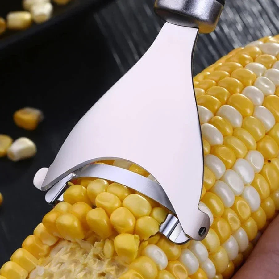 Stainless Steel Serrated Magic Corn Stripper/Peeler, 2-piece. - Avenue Treasures