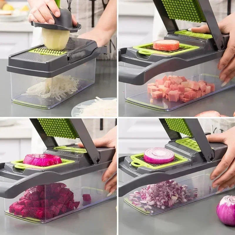Magic Vegetable Chopper - Multifunctional Handle Food Grate. Chopper Kitchen Vegetable Slicer Dicer Cut - Avenue Treasures