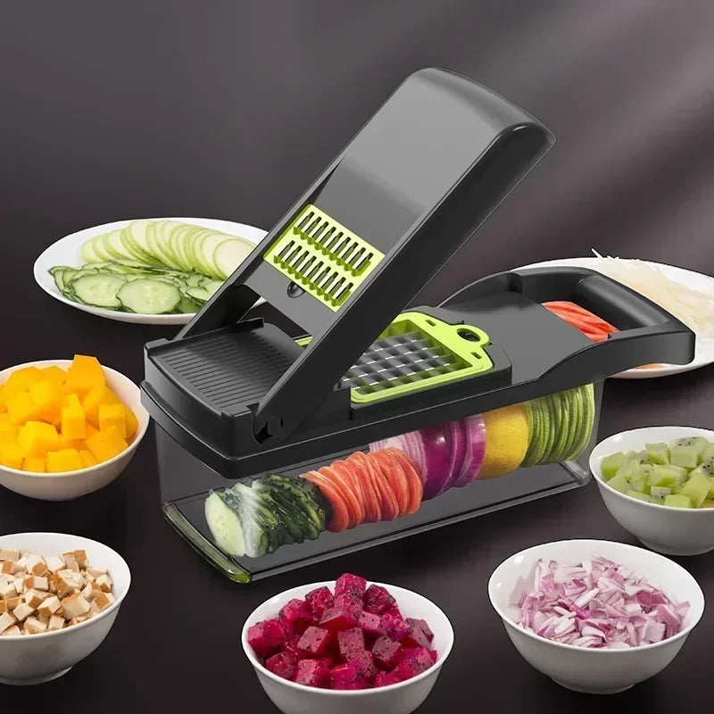 Magic Vegetable Chopper - Multifunctional Handle Food Grate. Chopper Kitchen Vegetable Slicer Dicer Cut - Avenue Treasures