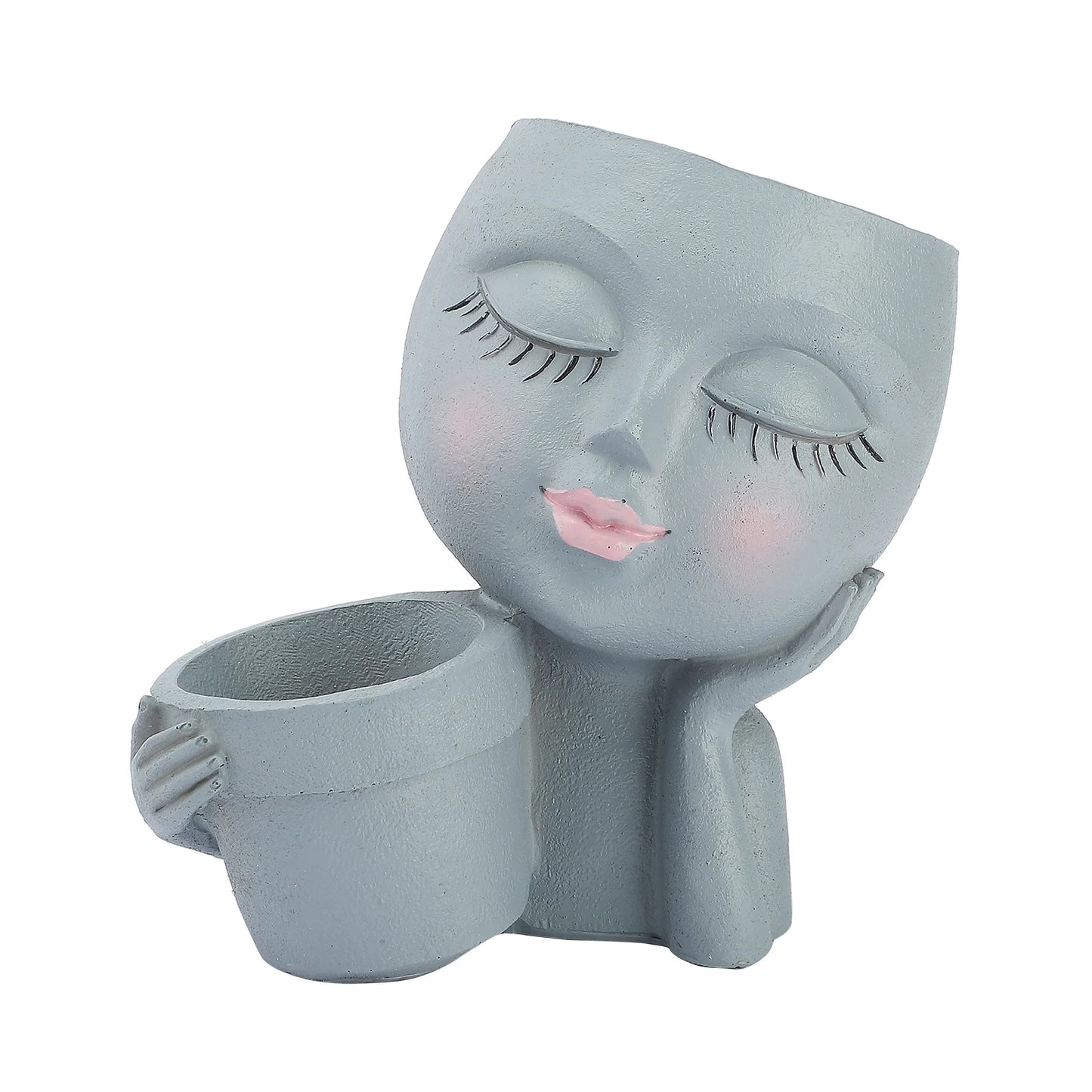 Cute Lady Face Head Planter - Avenue Treasures
