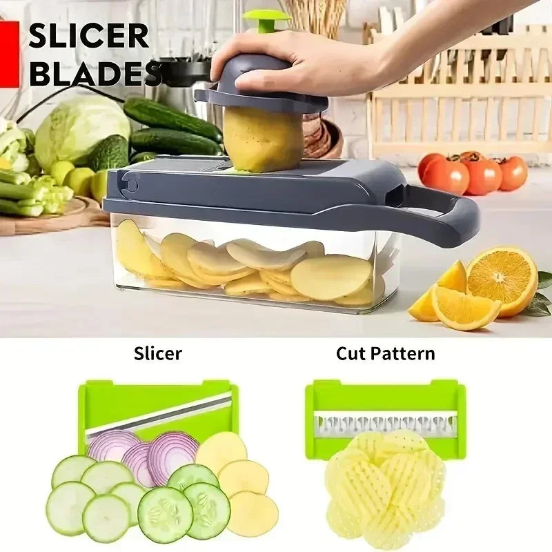 Magic Vegetable Chopper - Multifunctional Handle Food Grate. Chopper Kitchen Vegetable Slicer Dicer Cut - Avenue Treasures