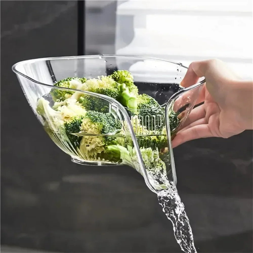 Fruit & Vegetable Washing Drain Basket - Clear, Colanders Strainers, Household Gadget Kitchen Accessories. - Avenue Treasures