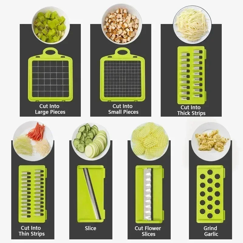 Magic Vegetable Chopper - Multifunctional Handle Food Grate. Chopper Kitchen Vegetable Slicer Dicer Cut - Avenue Treasures