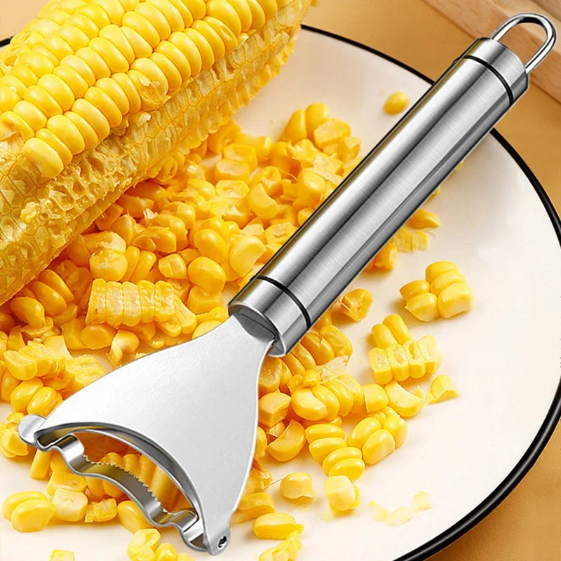 Stainless Steel Serrated Magic Corn Stripper/Peeler, 2-piece. - Avenue Treasures