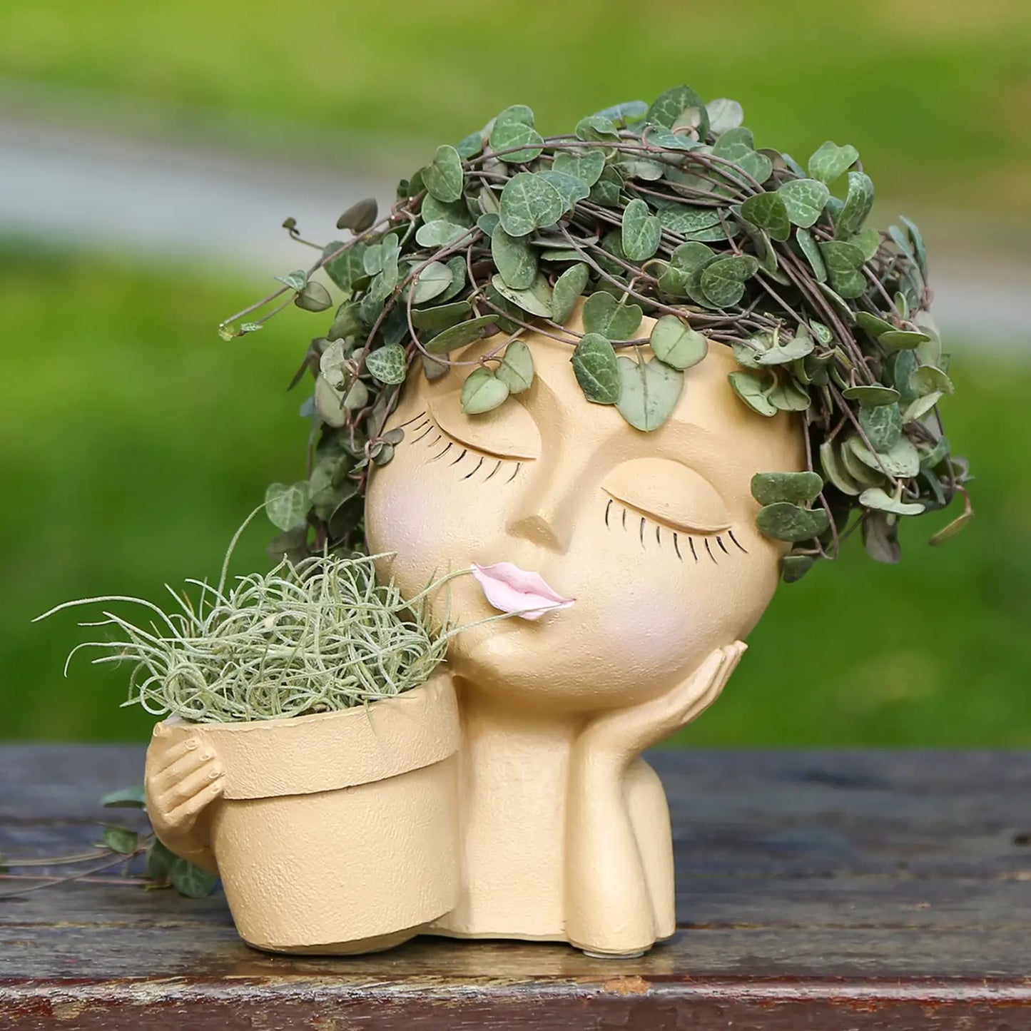 Cute Lady Face Head Planter - Avenue Treasures