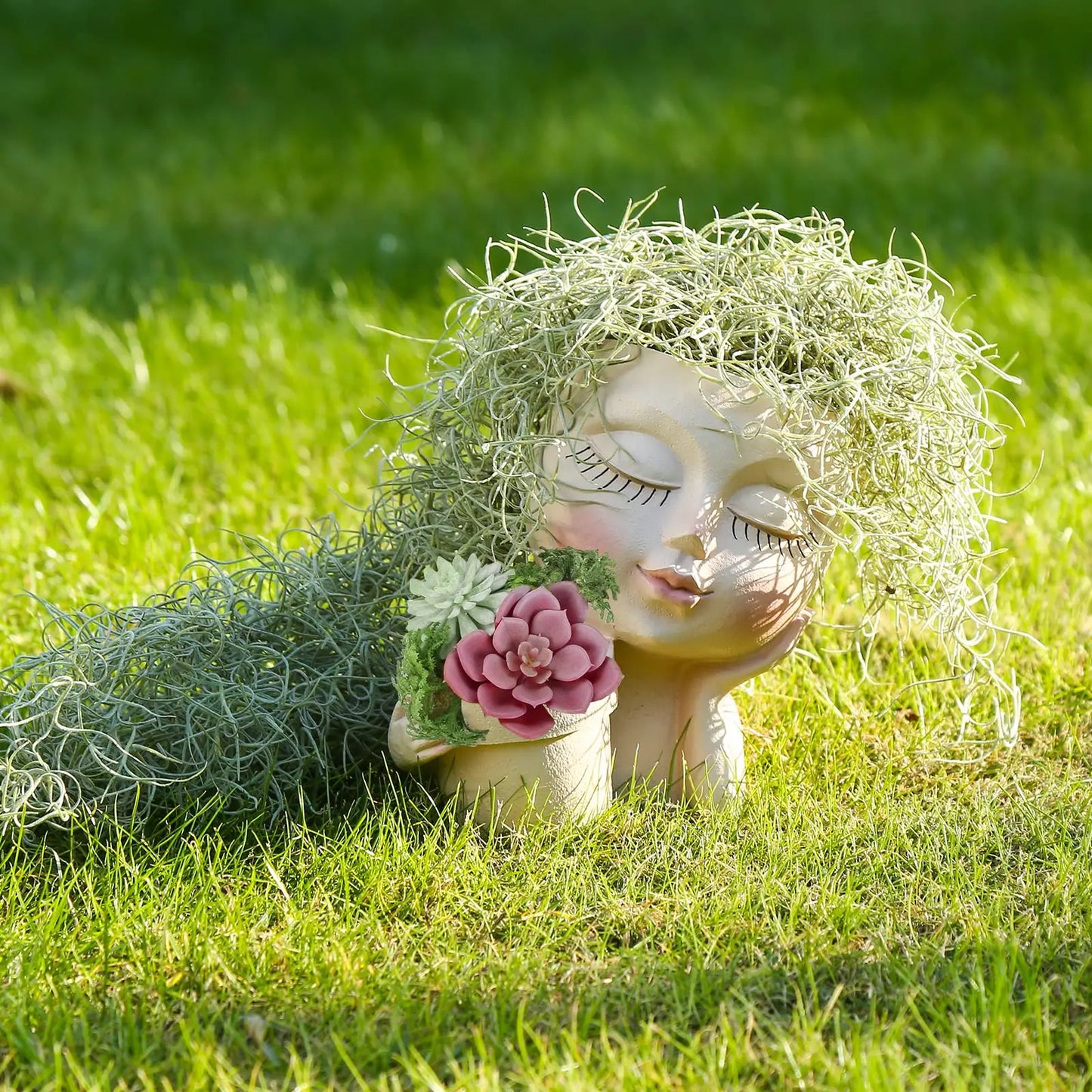 Cute Lady Face Head Planter - Avenue Treasures