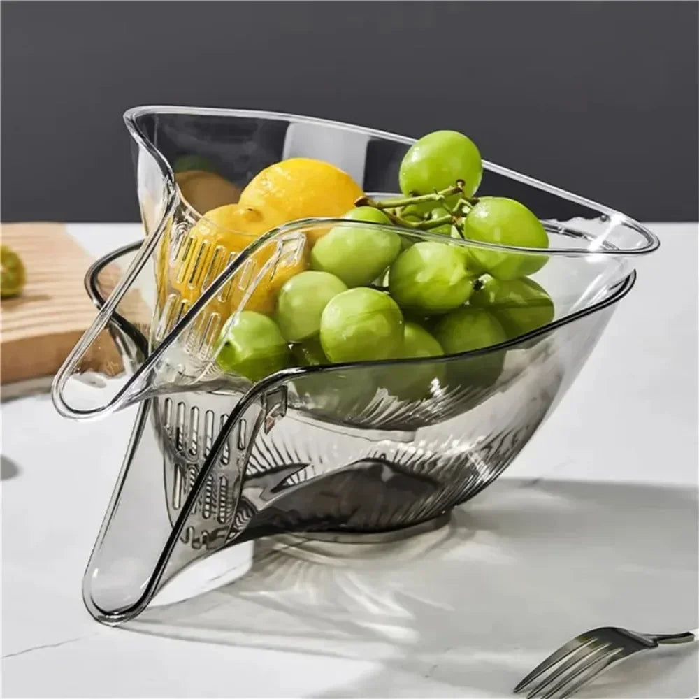 Fruit & Vegetable Washing Drain Basket - Clear, Colanders Strainers, Household Gadget Kitchen Accessories. - Avenue Treasures