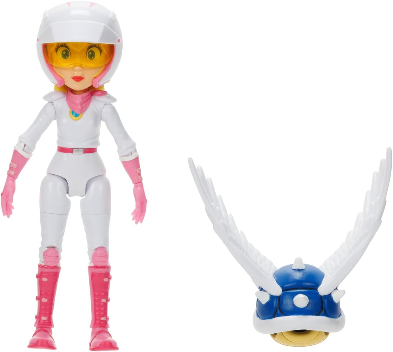 THE SUPER MARIO BROS. MOVIE: 5-Inch PEACH Action Figure Toy in Motorcycle Outfit with Spiny Blue Shell, Series 2. - Avenue Treasures