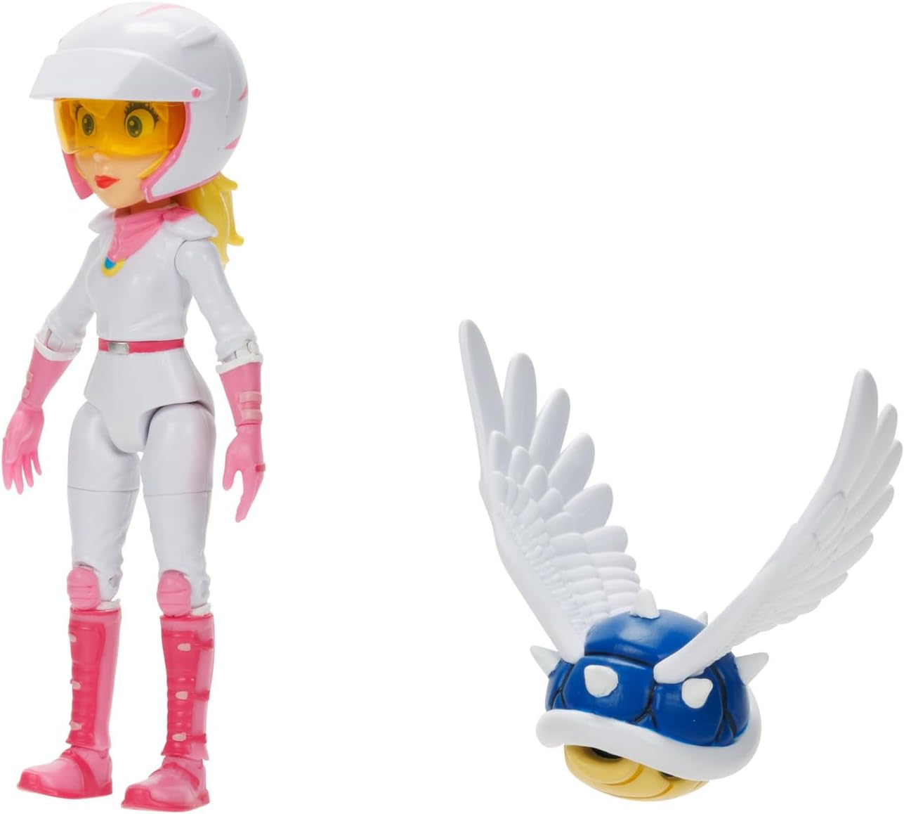 THE SUPER MARIO BROS. MOVIE: 5-Inch PEACH Action Figure Toy in Motorcycle Outfit with Spiny Blue Shell, Series 2. - Avenue Treasures