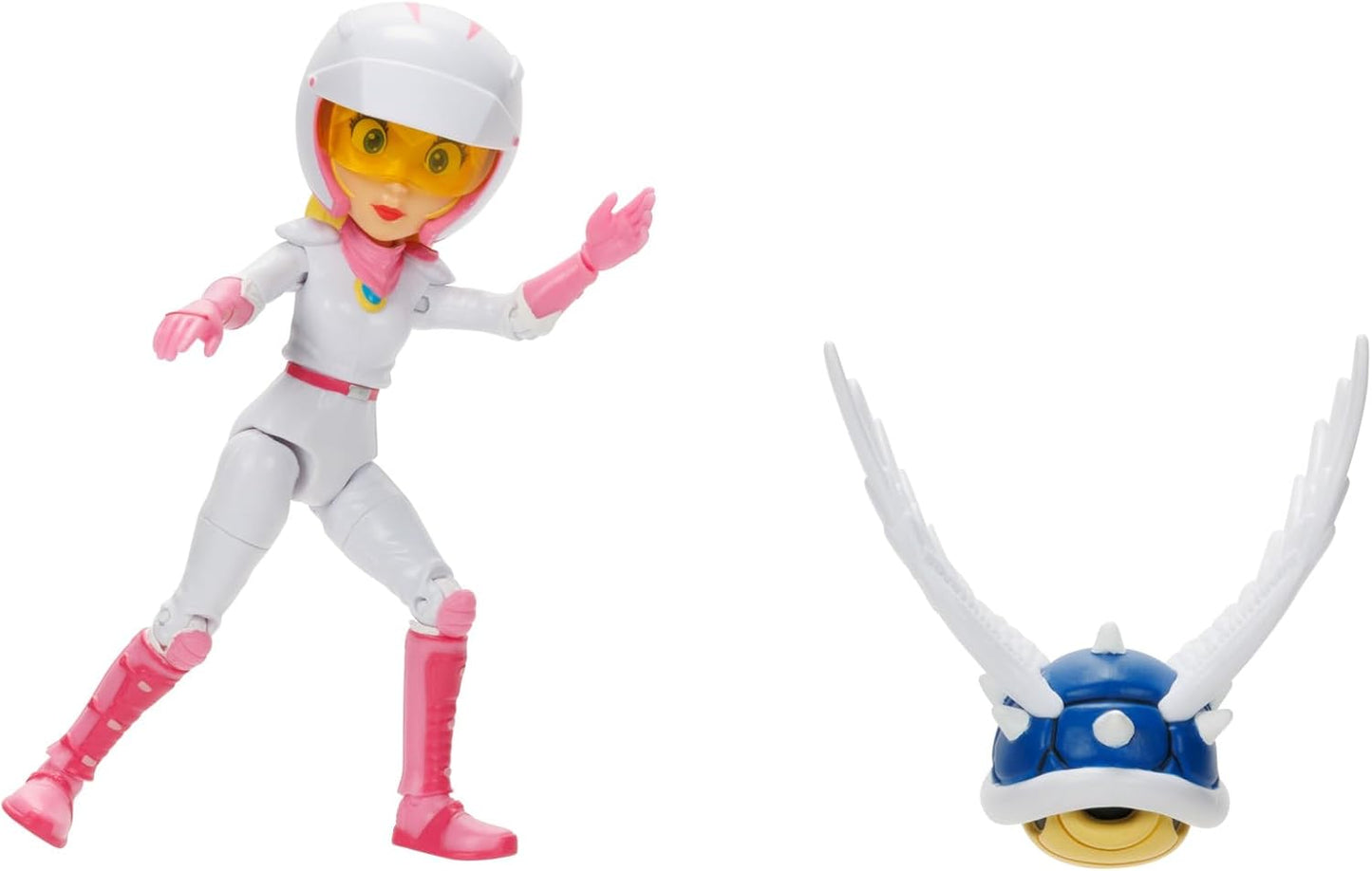 THE SUPER MARIO BROS. MOVIE: 5-Inch PEACH Action Figure Toy in Motorcycle Outfit with Spiny Blue Shell, Series 2. - Avenue Treasures