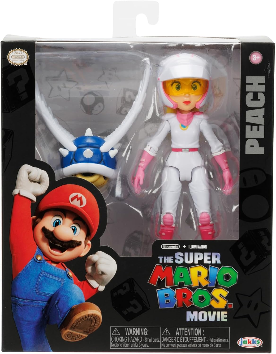 THE SUPER MARIO BROS. MOVIE: 5-Inch PEACH Action Figure Toy in Motorcycle Outfit with Spiny Blue Shell, Series 2. - Avenue Treasures
