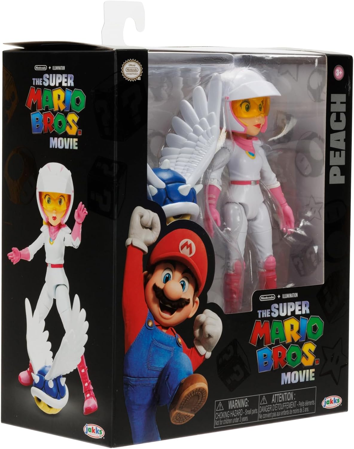 THE SUPER MARIO BROS. MOVIE: 5-Inch PEACH Action Figure Toy in Motorcycle Outfit with Spiny Blue Shell, Series 2. - Avenue Treasures