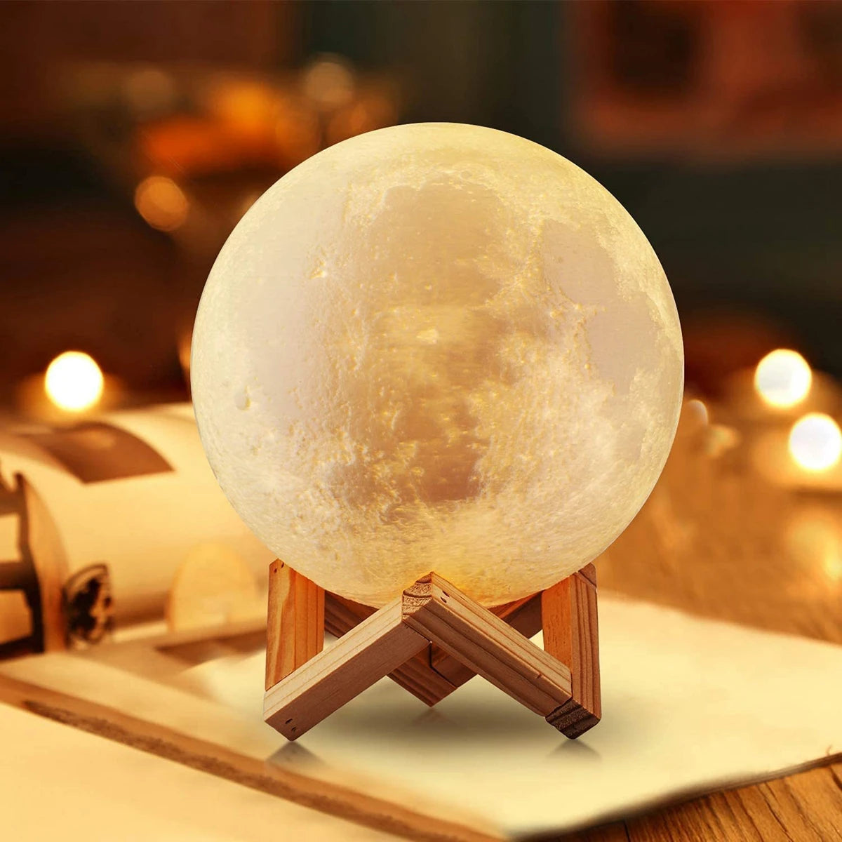 Full Moon Lamp - LED Night Light w/ Stand. - Avenue Treasures