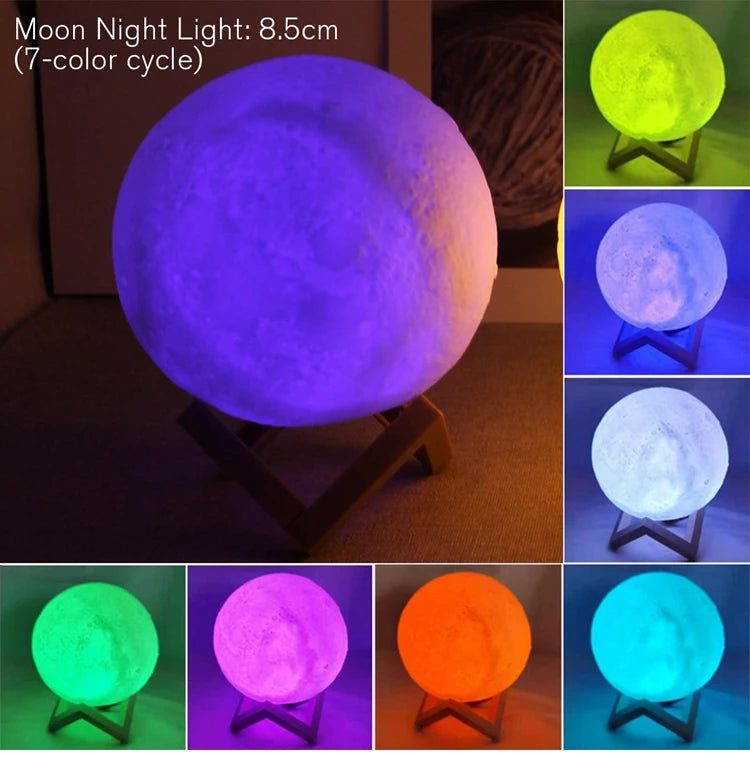 Full Moon Lamp - LED Night Light w/ Stand. - Avenue Treasures