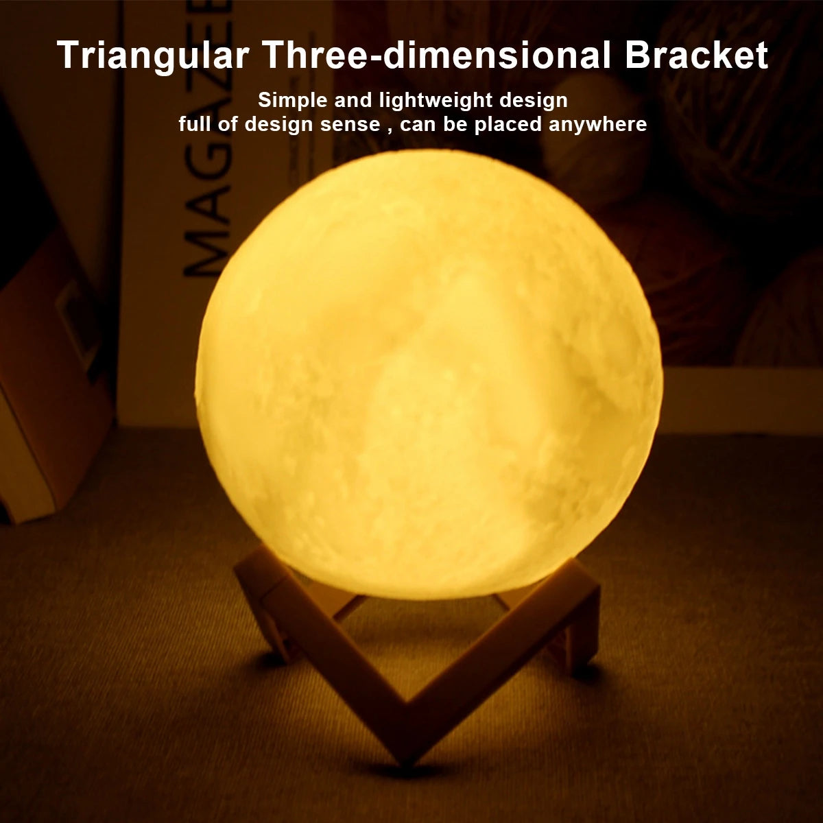 Full Moon Lamp - LED Night Light w/ Stand. - Avenue Treasures