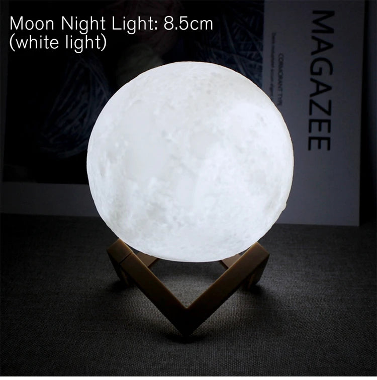 Full Moon Lamp - LED Night Light w/ Stand. - Avenue Treasures