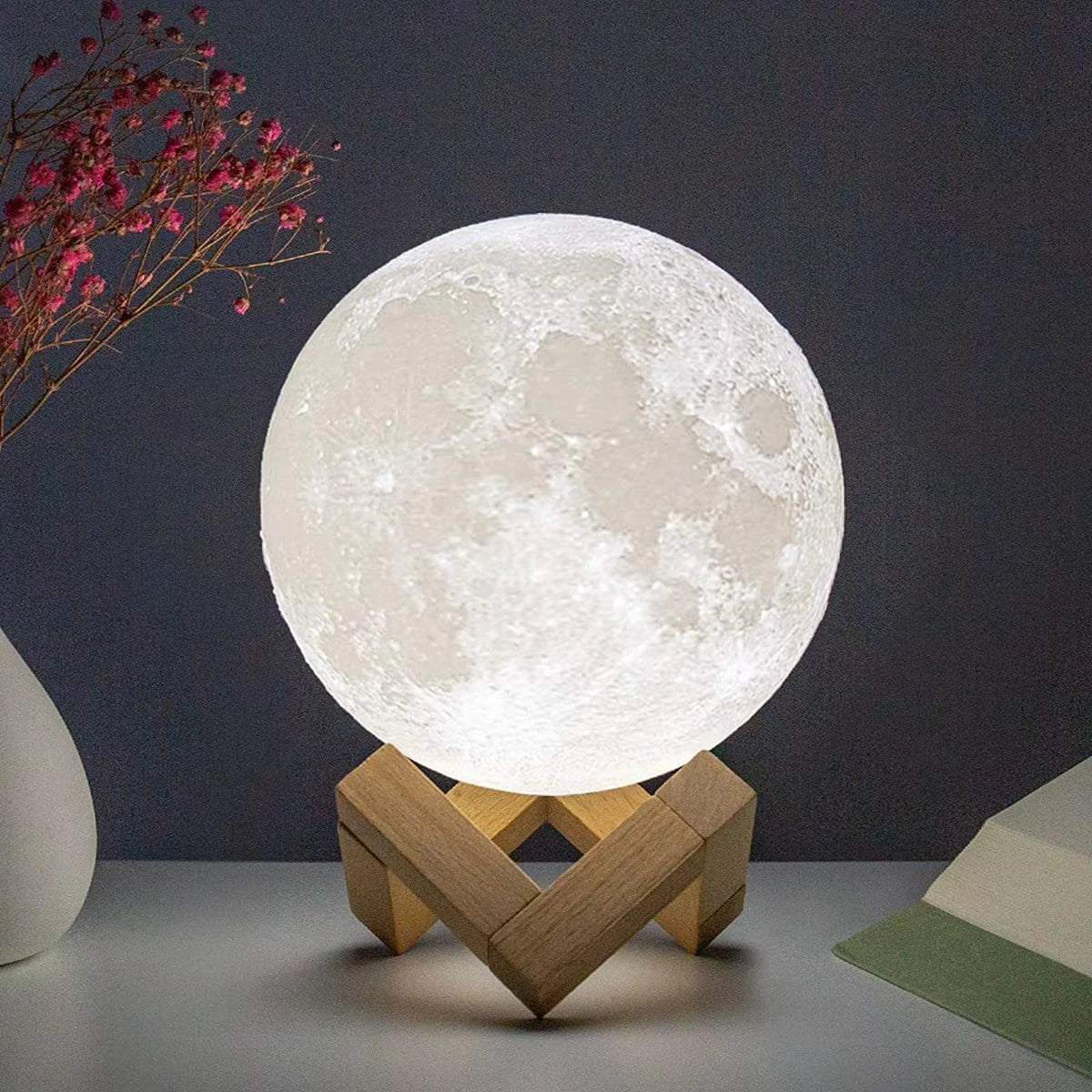 Full Moon Lamp - LED Night Light w/ Stand. - Avenue Treasures